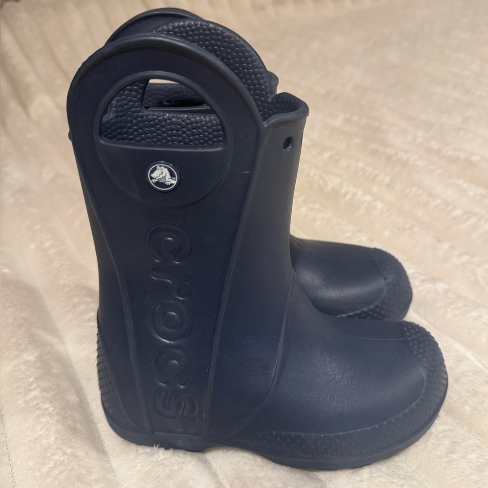 CROCS Kids Rain Boots – Size 11, Navy Blue